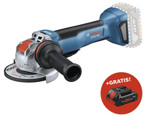 Akku-Winkelschleifer mit X-LOCK Bosch Professional GWX 18V-10 + GRATIS Zugabeartikel Akkupack Bosch Professional ProCORE18V 4.0Ah Bosch Winkelschleifer mit Zusatzakku