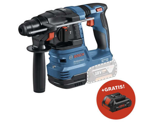 Akku-Bohrhammer Bosch Professional GBH 18V-22 + GRATIS Zugabeartikel Akkupack Bosch Professional ProCORE18V 4.0Ah Bosch GBH 18V-22 Akku-Bohrhammer mit einem zusätzlichen Akku