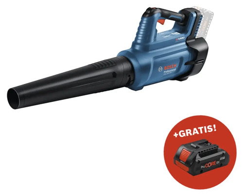 Akku Laubbläser Bosch Professional BITURBO GBL18V-750 + GRATIS Zugabeartikel Akkupack Bosch Professional ProCORE18V 4.0Ah Akkubetriebenes Gebläse mit zusätzlichem Akku