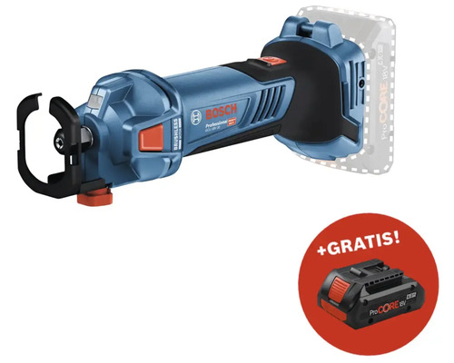 Akku-Trockenbaufräse Bosch Professional GCU 18V-30 + GRATIS Zugabeartikel Akkupack Bosch Professional ProCORE18V 4.0Ah Bosch Akku-Blechknabber GCU 18V-30 mit gratis Akku