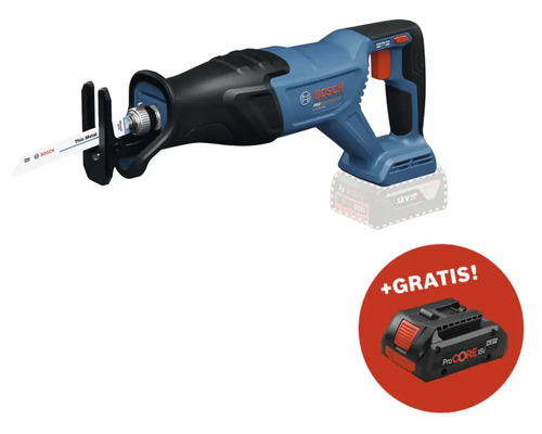 Akku-Säbelsäge Bosch Professional GSA 18V-28 + GRATIS Zugabeartikel Akkupack Bosch Professional ProCORE18V 4.0Ah Bosch Akku-Säbelsäge mit einem zusätzlichen Akku im Lieferumfang