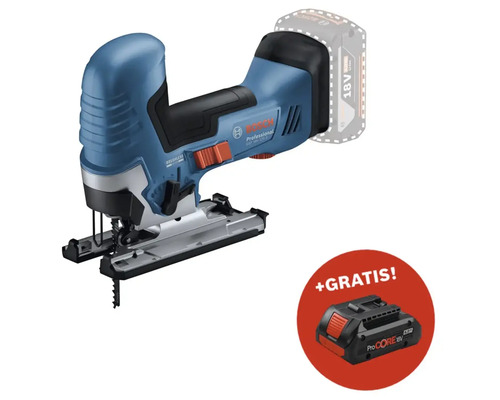 Akku-Stichsäge Bosch Professional GST 18V-125 S + GRATIS Zugabeartikel Akkupack Bosch Professional ProCORE18V 4.0Ah Bosch Professional Akku Stichsäge mit zusätzlichem Akku