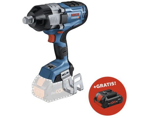 Akku-Drehschlagschrauber Bosch Professional 18V + GRATIS Zugabeartikel Akkupack Bosch Professional ProCORE18V 4.0Ah Bosch Professional Akku-Drehschlagschrauber mit einem zusätzlichen Akku