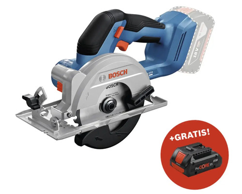 Akku-Handkreissäge Bosch Professional GKS 18V-51 + GRATIS Zugabeartikel Akkupack Bosch Professional ProCORE18V 4.0Ah Bosch Akku-Handkreissäge mit zusätzlichem Akku