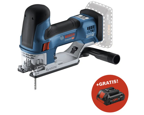 Akku-Stichsäge Bosch Professional GST 18V-155 SC + GRATIS Zugabeartikel Akkupack Bosch Professional ProCORE18V 4.0Ah Bosch Professional Akku-Stichsäge mit einem zusätzlichen Akku