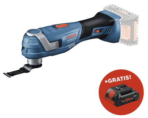 Akku-Multischleifer Bosch Professional GOP 18V-34 + GRATIS Zugabeartikel Akkupack Bosch Professional ProCORE18V 4.0Ah Bosch Professional GOP 18V-34 Akku-Multifunktionswerkzeug mit Starlock Plus Aufnahme und gratis ProCORE 18V Akku
