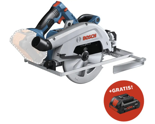 Akku-Handkreissäge Bosch Professional GKS 18V-68 + GRATIS Zugabeartikel Akkupack Bosch Professional ProCORE18V 4.0Ah Akku-Handkreissäge mit Gratis-Akku