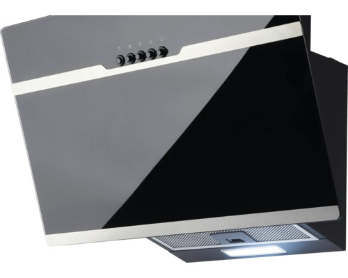 Dunstabzugshaube zur Wandmontage mit Bedienknöpfen und Beleuchtung