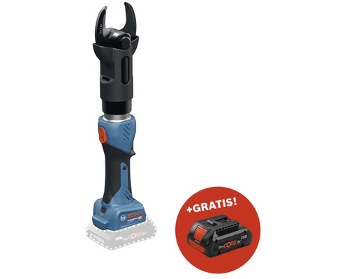 Akku-Kabelschneider Bosch Professional GKH 18V-50 + GRATIS Zugabeartikel Akkupack Bosch Professional ProCORE18V 4.0Ah Bosch Akku-Crimpwerkzeug mit zusätzlichem Akku