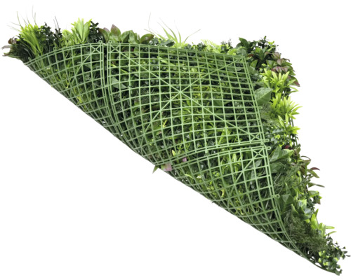 Kunstrasenmatte mit verschiedenen Gräsern und Pflanzen