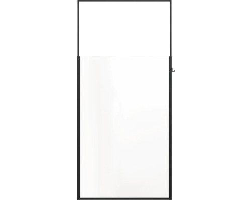 Leere, rechteckige Leinwand mit schwarzem Rahmen