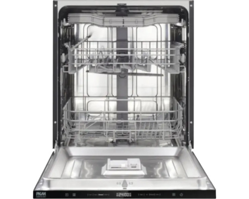 Offener Geschirrspüler mit Regalen