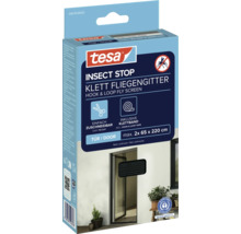Tesa Insect Stop Klett Fliegengitter für Türen, maximal 2x 65 x 220 cm, inklusive Klettband