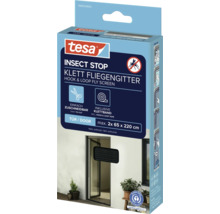 Verpackung einer Tesa Insektenschutz Klett Fliegengittertür mit den Maßen maximal 2x 65 x 220 cm