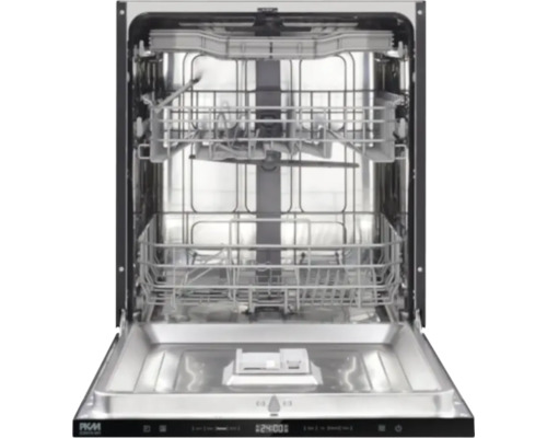 Geöffneter Geschirrspüler mit zwei Spülkörben