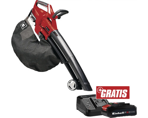 Akku-Laubsauger Einhell Power-X-Change GE-CL 36 LI E + GRATIS Zugabeartikel PXC Starter-Kit 18V 2,5 Ah Einhell Akku-Laubsauger mit Fangsack, Ladegerät und Akku