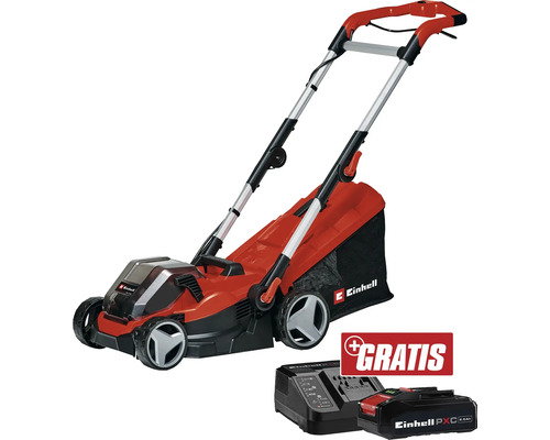 Akku Rasenmäher Einhell Power-X-Change GE -CM 36/34-1 Li + GRATIS Zugabeartikel PXC Starter-Kit 18V 2,5 Ah Akkurasenmäher mit Akku und Ladegerät von Einhell