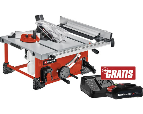 Akku-Tischkreissäge Einhell Power X-Change 2x18V TE-TS 36/210 Li + GRATIS Zugabeartikel PXC Starter-Kit 18V 2,5 Ah Einhell Tischkreissäge mit kostenloser Batterie und Ladegerät