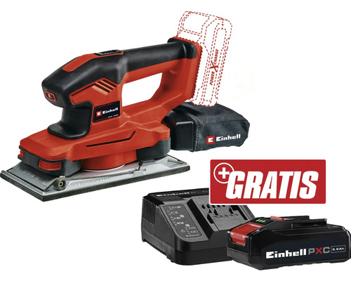Akku-Schwingschleifer Einhell Power X-Change TE-OS 18/230 Li + GRATIS Akku 18 V 3,0 Ah Einhell Flächenschleifer Akku-Exzenterschleifer mit Ladegerät und Akku