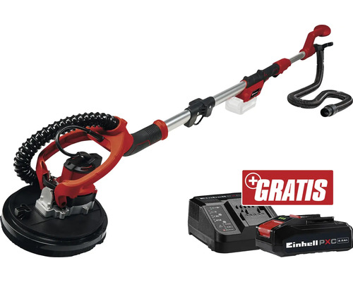 Akku-Trockenbauschleifer Einhell Power X-Change TP-DW 18/225 Li + GRATIS Zugabeartikel PXC Starter-Kit 18V 2,5 Ah Einhell Akku-Trockenbauschleifer mit kostenloser Batterie und Ladegerät
