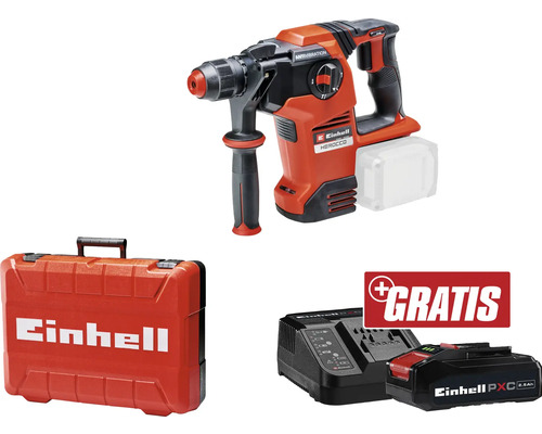 Einhell Herocco Akku-Bohrhammer mit Werkzeugkoffer, Ladegerät und Akku