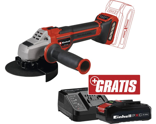 Einhell Akku-Winkelschleifer mit Akku und Ladegerät