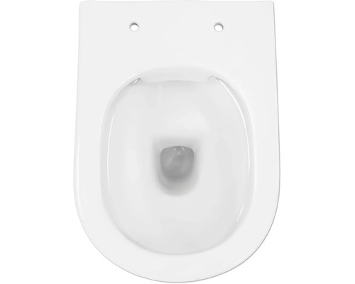Wand-Tiefspül-WC aus Keramik in der Draufsicht.