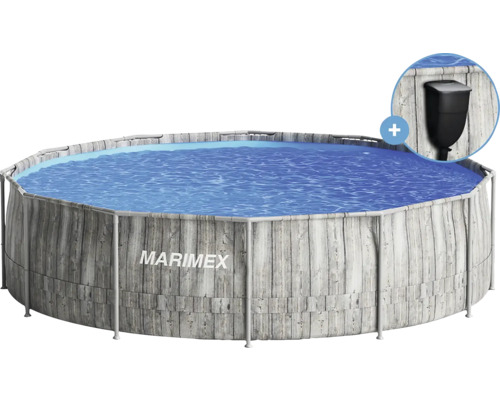 Rundes Frame-Pool-Set mit Wasseroberfläche und Anbauteil