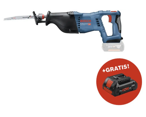 Akku-Tigersäge GSA 18V-LI Compact inkl. Koffer + GRATIS Zugabeartikel Akkupack Bosch Professional ProCORE18V 4.0Ah Bosch Säbelsäge mit Akku und zusätzlichem Gratis-Akku
