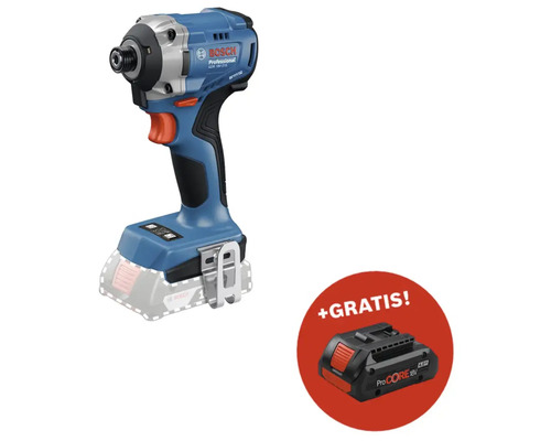 Akku-Drehschlagschrauber Bosch Professional GDR 18V-215 + GRATIS Zugabeartikel Akkupack Bosch Professional ProCORE18V 4.0Ah Bosch Professional Akku-Schlagschrauber GDX 18V-215 mit zusätzlichem Akku