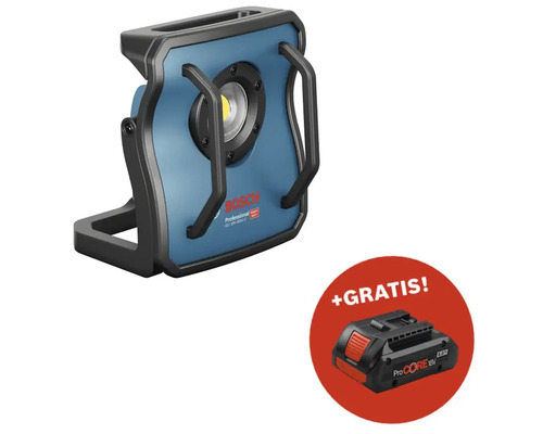 Akku-Bauleuchte Bosch Professional GLI 18V-4000 C + GRATIS Zugabeartikel Akkupack Bosch Professional ProCORE18V 4.0Ah Bosch Logo Arbeitsstrahler mit Akku