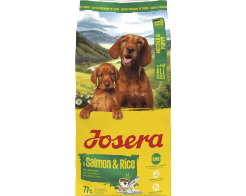 Josera Hundetrockenfutter mit Lachs und Reis für Mutter und Welpe, geeignet für alle Rassen