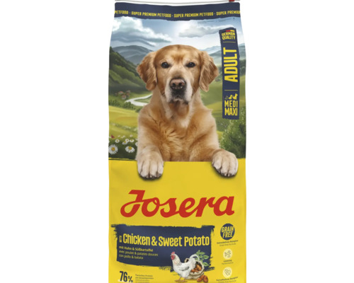 Josera Adult Hundefutter mit Huhn und Süßkartoffel für mittelgroße und große Rassen