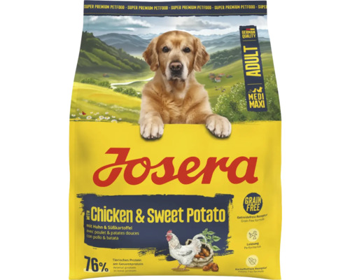 Josera Adult Hundetrockenfutter mit Huhn und Süßkartoffel für mittelgroße und große Rassen
