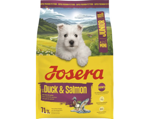 Josera Junior Mini Hundetrockenfutter mit Ente und Lachs für Junghunde kleiner Rassen