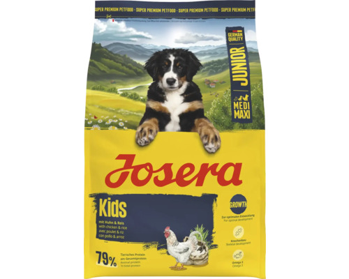 Hundefutter trocken Josera M/M Junior Kids 3 kg, Huhn und Reis, Welpenfutter Josera Kids Hundefutter für Junghunde, mit Huhn und Reis