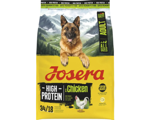 Josera High Protein Adult Hundefutter mit Huhn, geeignet für alle Größen