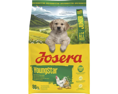 Hundefutter trocken Josera A/S Junior YoungStar 3 kg, Huhn Josera Youngstar Hundefutter für alle Rassen mit Huhn und Kartoffel