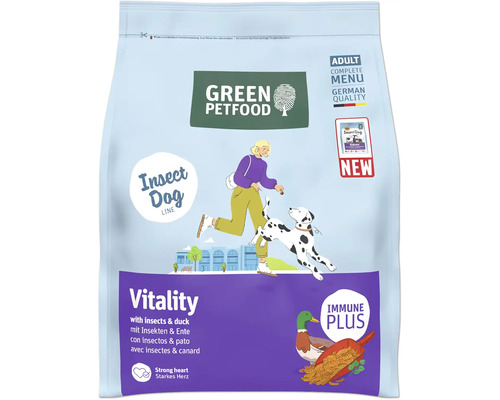 Hundefutter trocken GREEN PETFOOD Dog Vitality with insects & duck 900 g mit Insekten und Ente, glutenfrei Green Petfood Insect Dog Vitality Hundefutter für ausgewachsene Hunde
