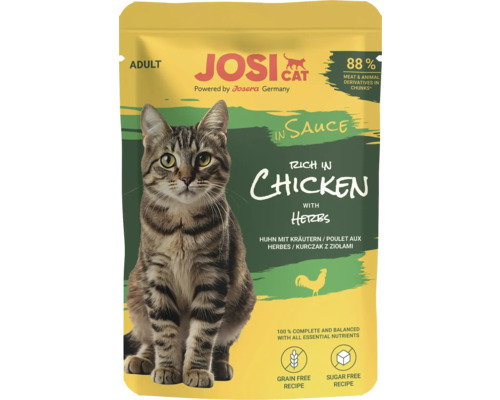 Josi Cat Adult Katzennahrung im Beutel, Geschmacksrichtung Huhn mit Kräutern