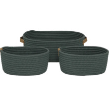 Drei geflochtene Körbe mit Griffen