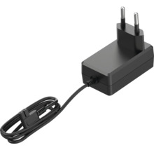 Schwarzes Netzteil mit Kabel und Stecker