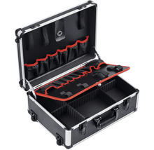 Geöffneter Werkzeugkoffer mit Fächern