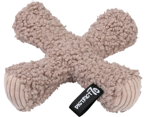 Beiges District 70 Hundespielzeug in Kreuzform mit Logoetikett