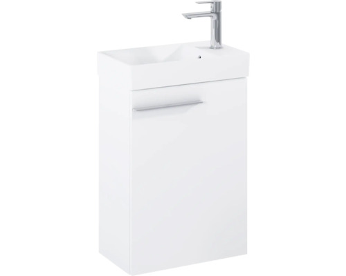 Weißer Waschtisch mit Waschbecken und Armatur