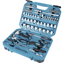 Makita Werkzeugkoffer mit Hammer, Zangen, Schraubenschlüssel und Steckschlüsseln