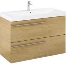 Waschtischunterschrank mit zwei Schubladen und Aufsatzwaschbecken