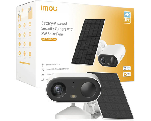 Batteriebetriebene Überwachungskamera mit drei Watt Solarpanel von Imou