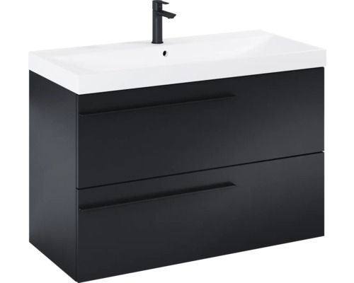 Waschtischunterschrank mit zwei Schubladen und Aufsatzwaschbecken