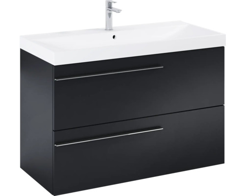 Waschtischunterschrank mit zwei Schubladen und Aufsatzwaschbecken